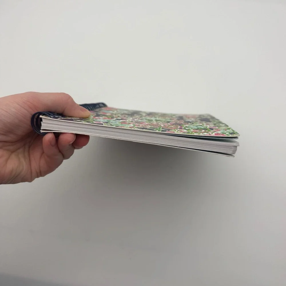 Lilly Pulitzer Floral Spiral Notebook Navy Pink Green Lined Journal Palm Beach